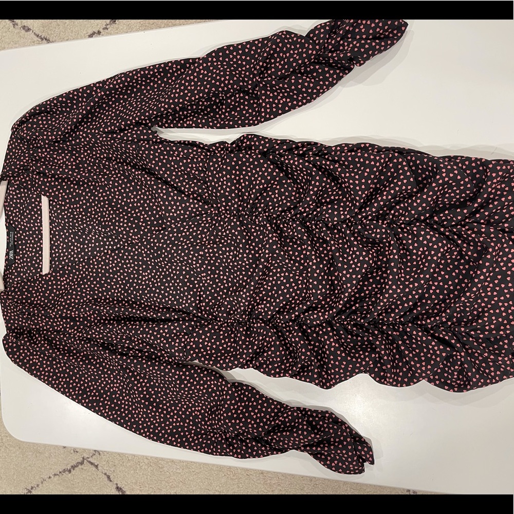 ruched heart print dress